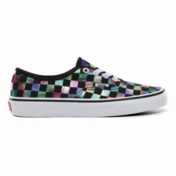 Női Vans Iridescent Check Authentic Tornacipő VA2093581 Fekete/Fehér